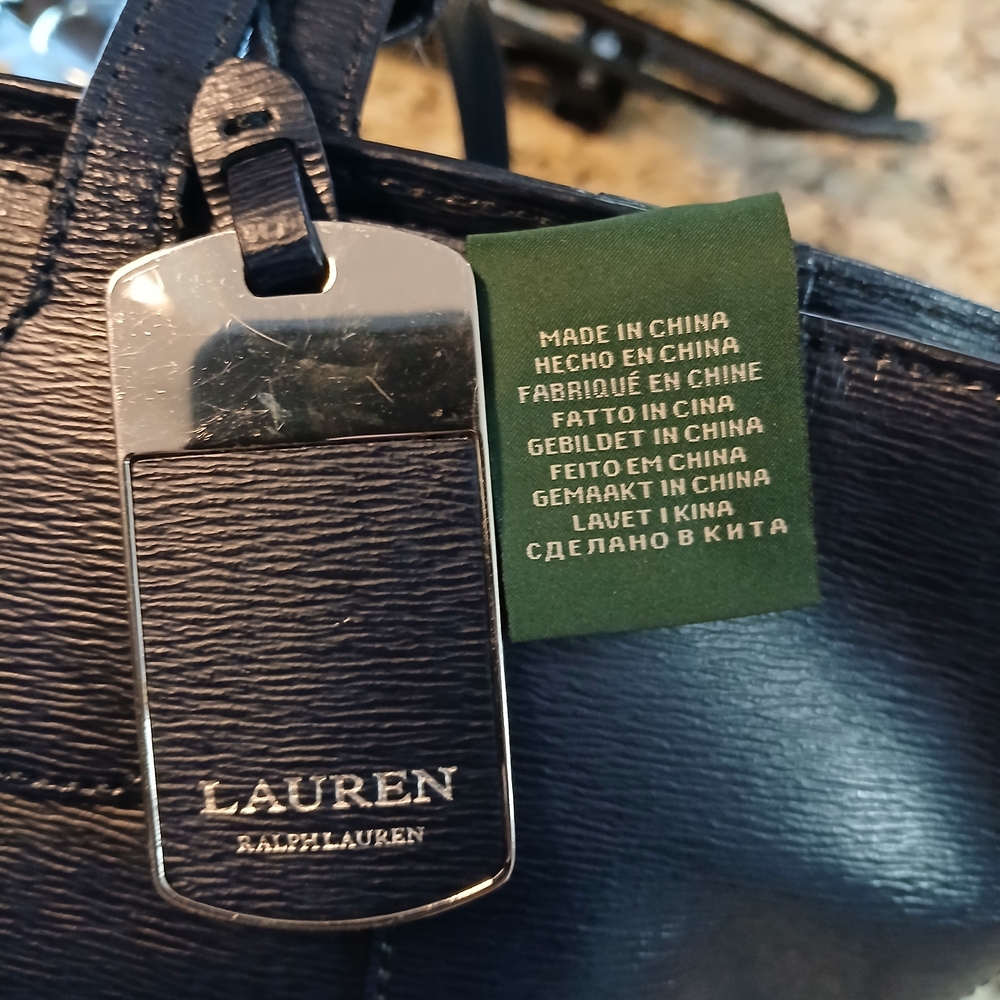 Lauren Ralph Lauren Black Leather Tote Bag - Picture 11 of 15